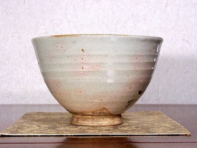 夜寒焼　辻鉦二郎 作　俳人賛筆　茶碗　箱無　時代物　保証。