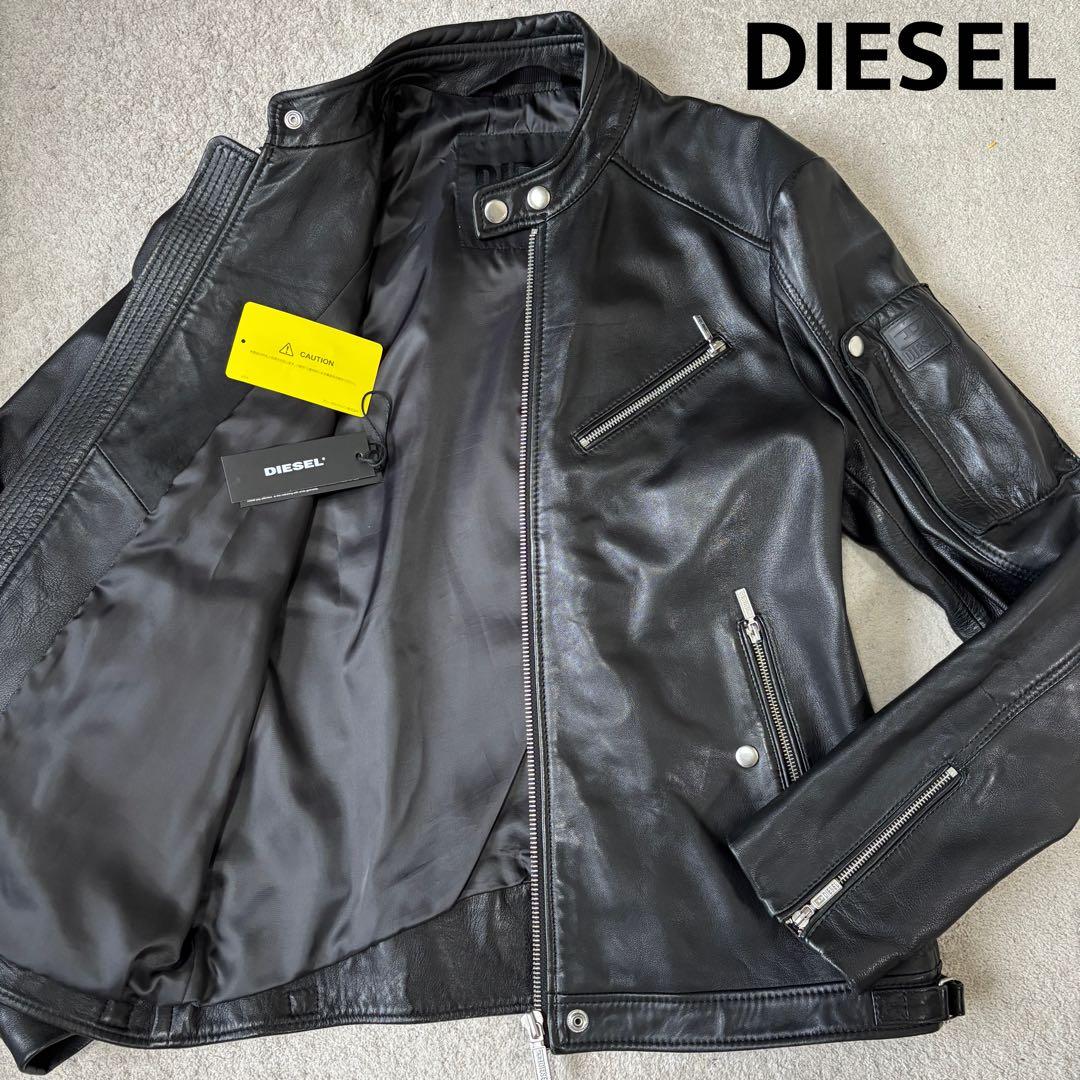 美品 ディーゼル レザージャケット ライダース Lサイズ シープスキン 羊革