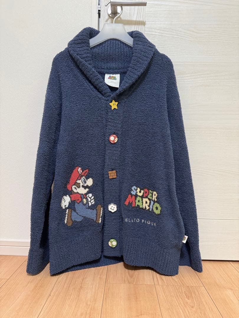 即購入⭕️ ジェラートピケ スーパーマリオ ジャガードショールカーディガン