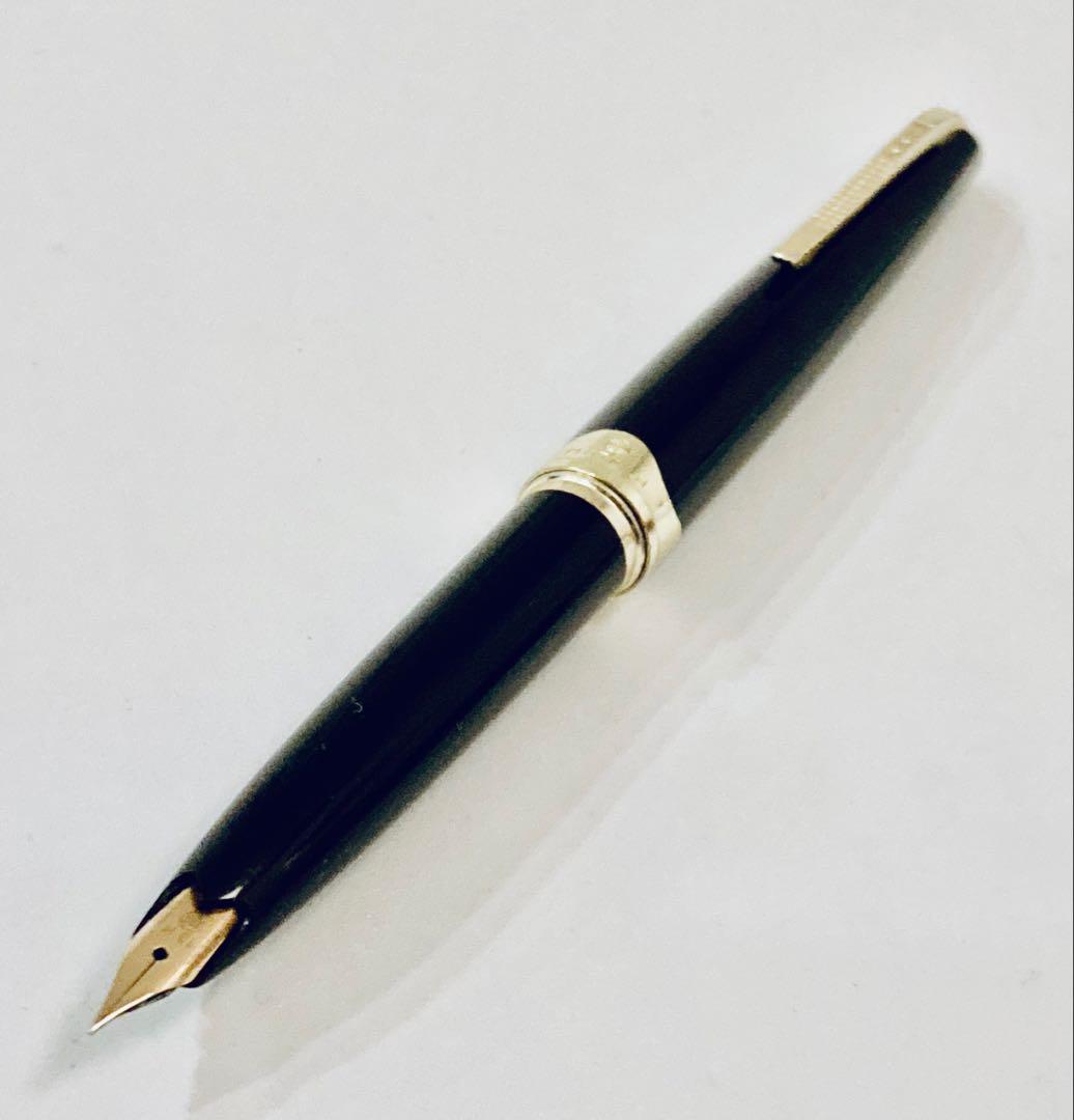 ペン先18K◆プラチナ 高級万年筆 Platinum ショート 18金 ブラック