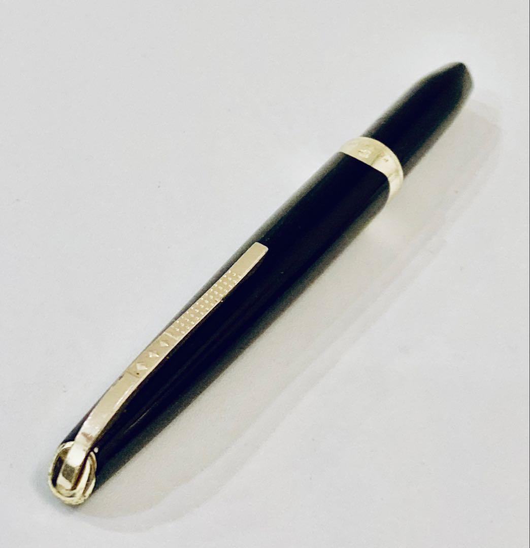 ペン先18K◆プラチナ 高級万年筆 Platinum ショート 18金 ブラック
