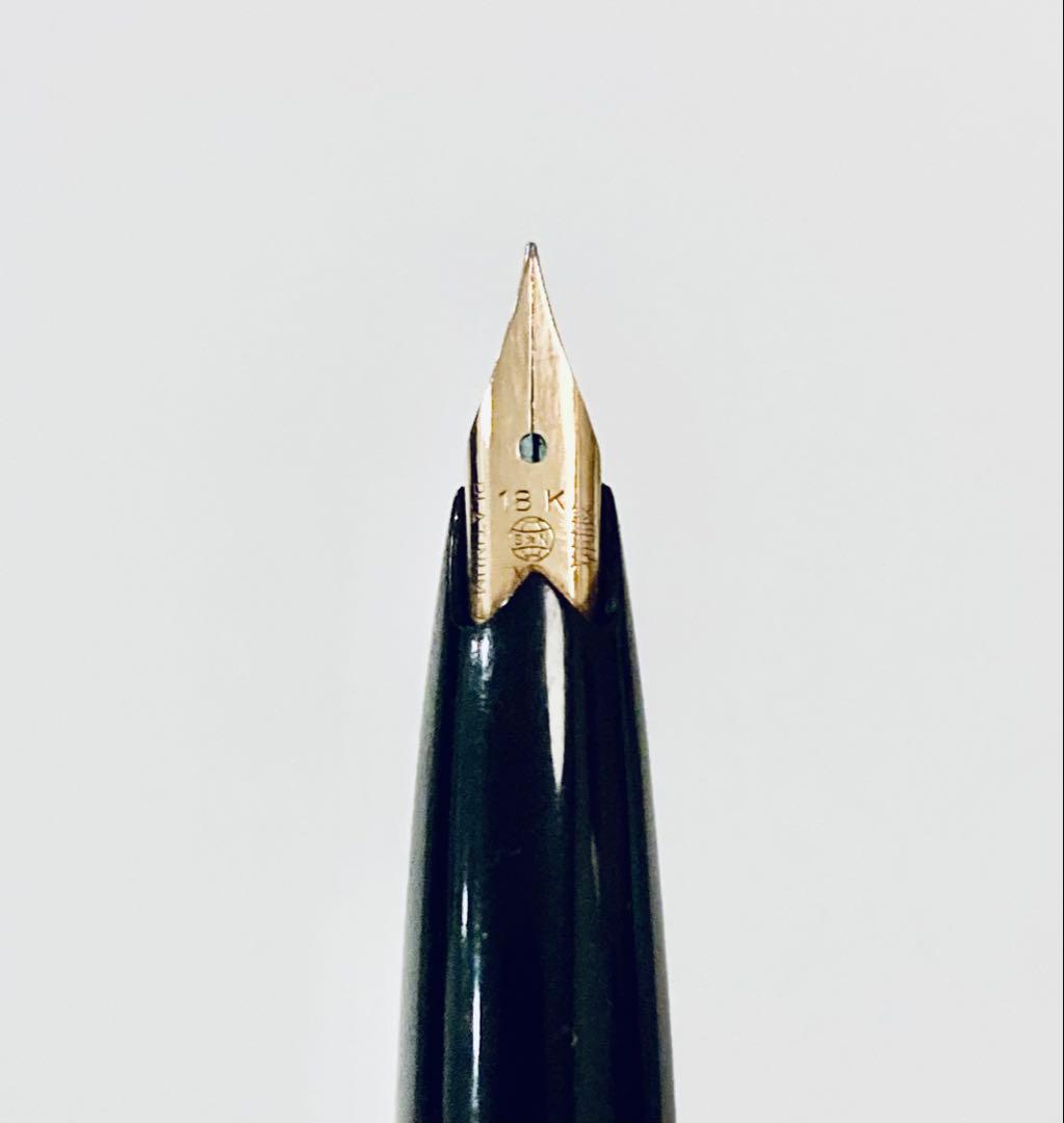ペン先18K◆プラチナ 高級万年筆 Platinum ショート 18金 ブラック