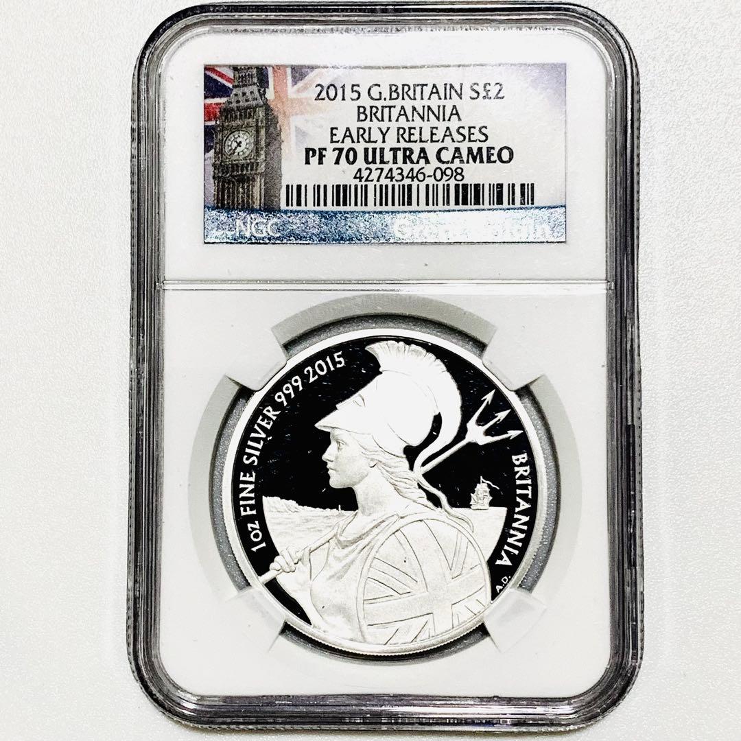 ◆PR70UC ER◆2015　ブリタニア　銀貨　NGC　イギリス