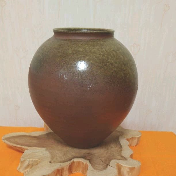 【美品】　立杭焼　(丹波焼)　壺　(花器)