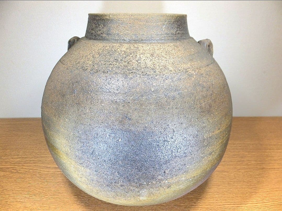 真作保証 藤原雄 最上位作品 備前線文擂座壷 人間国宝 重要無形文化財 岡山県