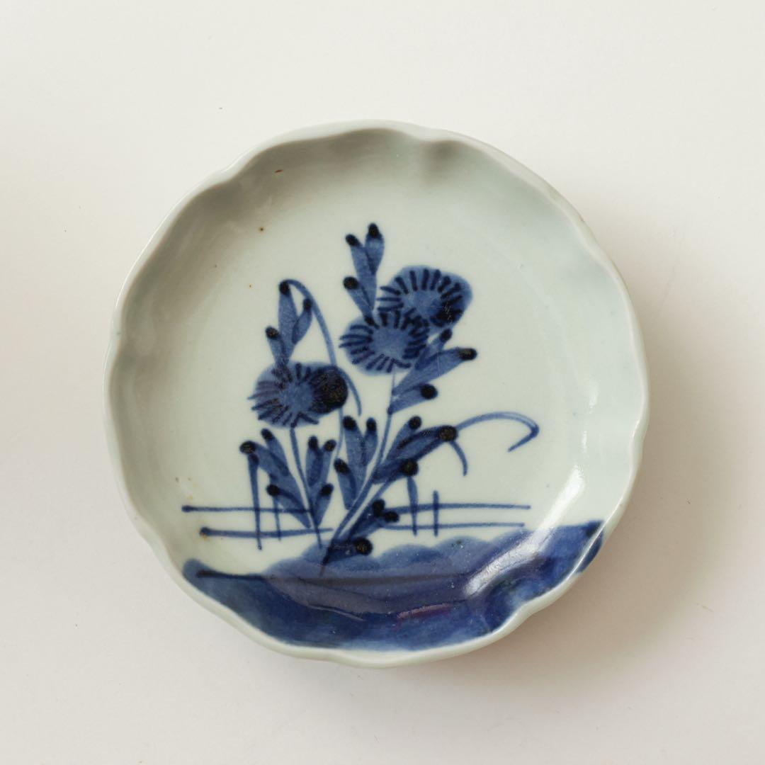 古伊万里　伊万里　小皿　江戸　後期　菊　3客セット
