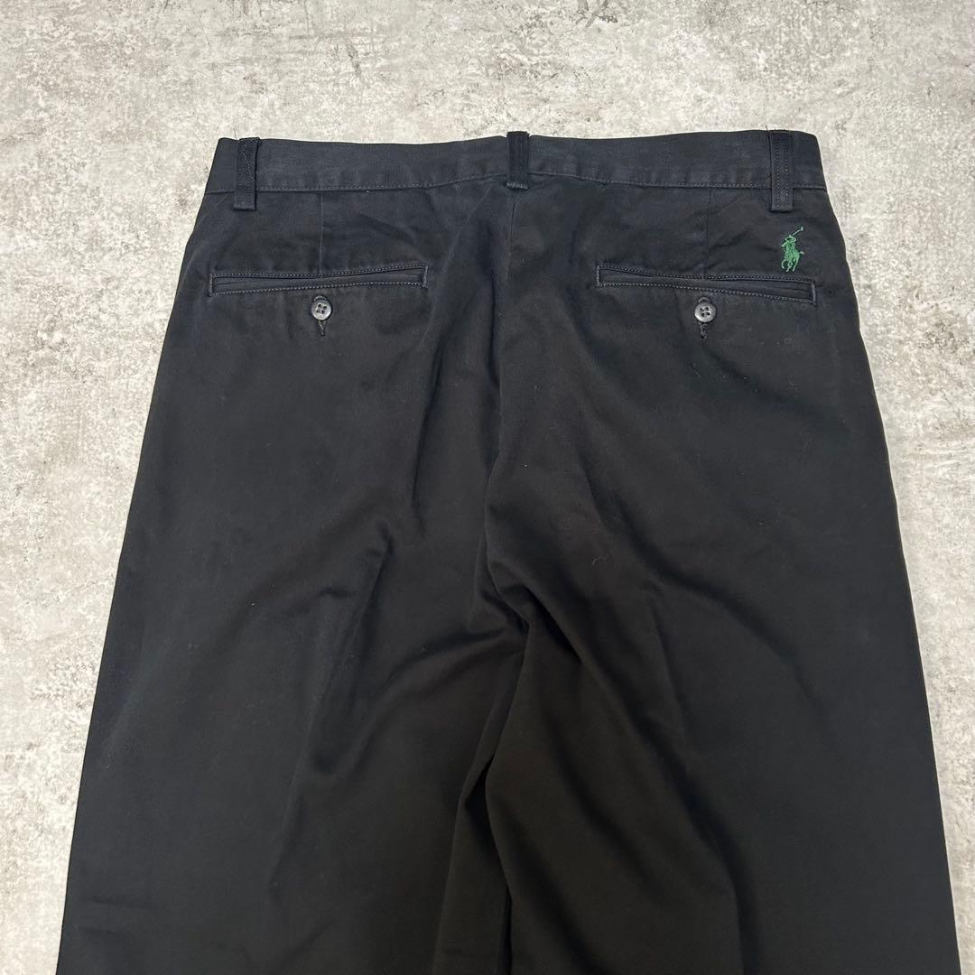美品 ポロバイラルフローレン 黒 ポロチノ Ethan Pant W32 L30