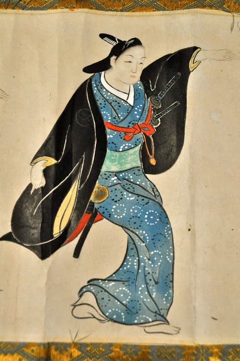 奥村政信肉筆小品美人図　丹鳥齊　肉筆浮世絵