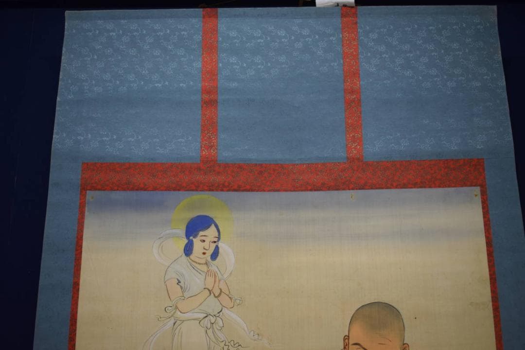真作/観風/親鸞聖人/鬼/観音/人物/大幅/布袋屋掛軸HK-63