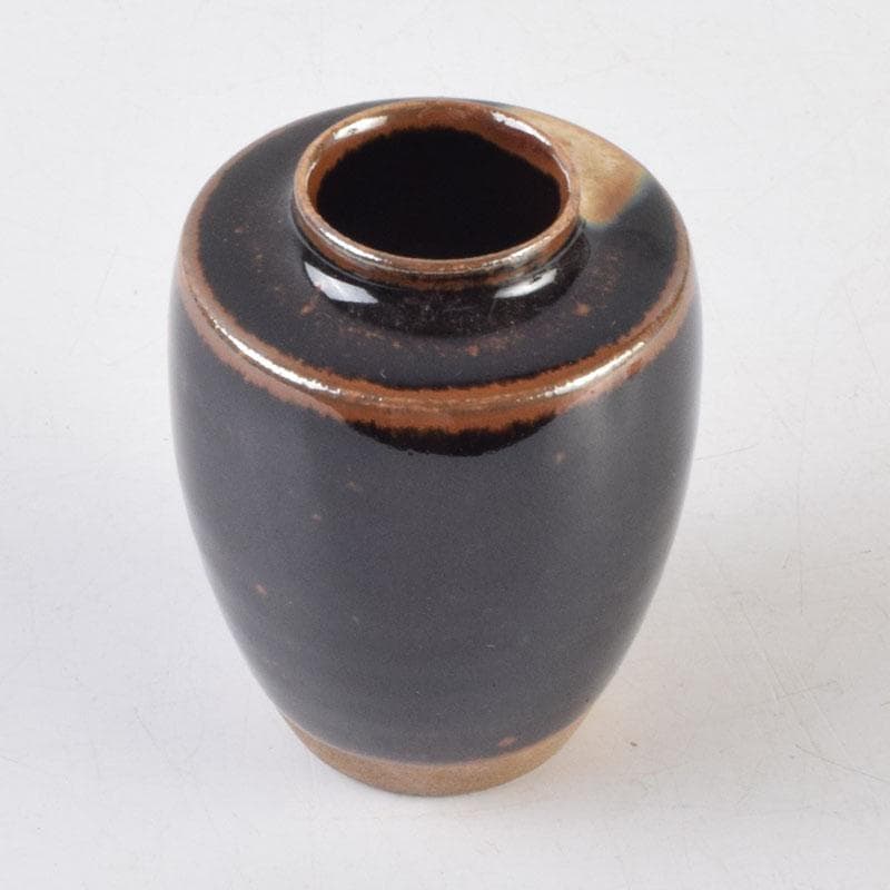 茶道具　瀬戸焼　古瀬戸　肩衝茶入　袱紗付　V　8636