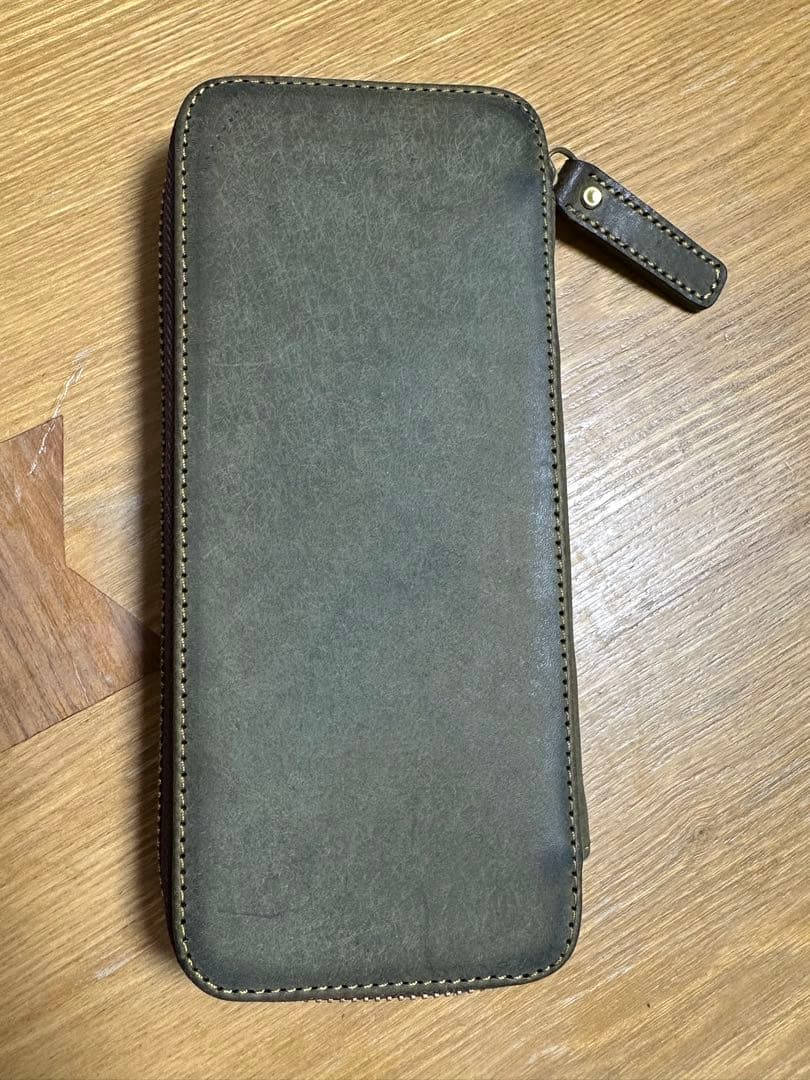 【完売品】バハギア ペンケース プエブロ グリージオ ラウンドジップオ