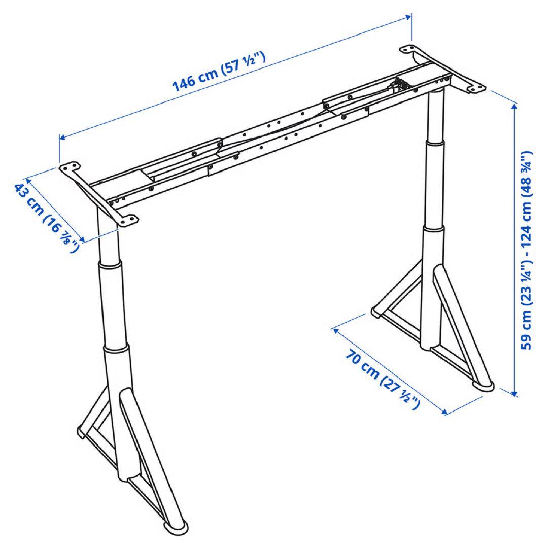 IKEA,イドーセン,昇降式デスク,160×80cm,色→DG+B