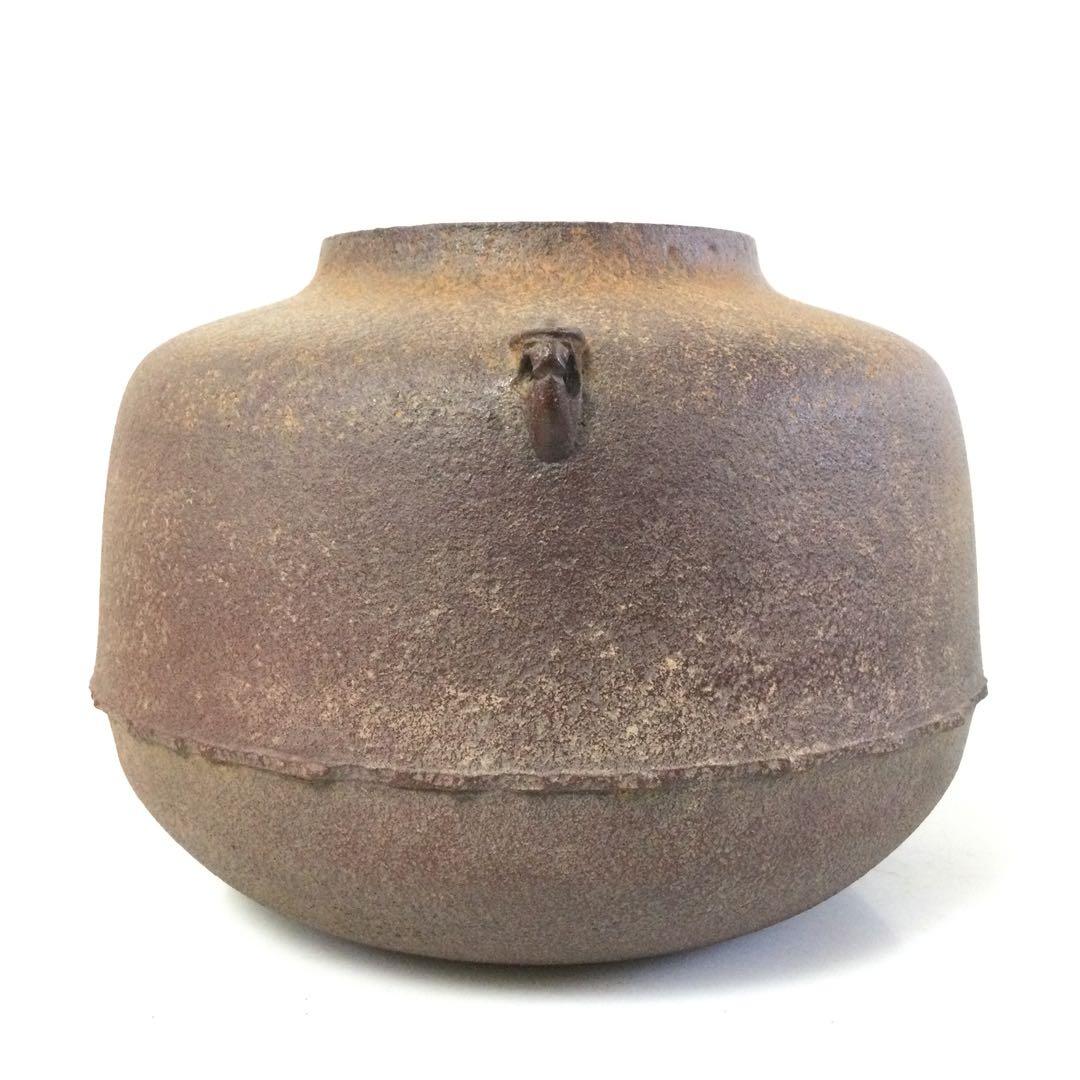 茶釜 阿弥陀釜 風炉釜 釜師菊地政光作 銅蓋釜環付 供箱 茶道具 L310