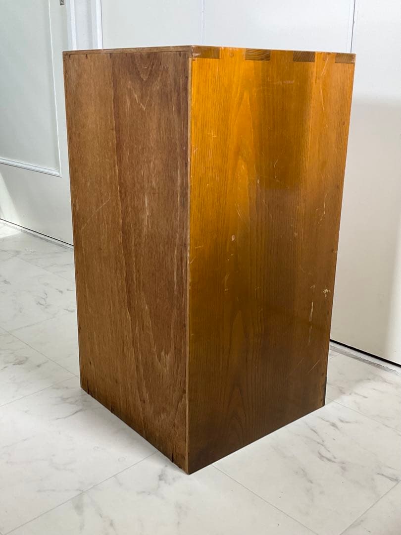 アンティーク　小引き出し 5段　ハンドル 金×黒　小箪笥　収納　古道具