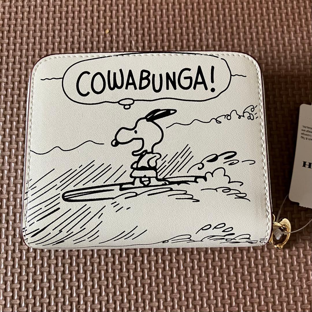 【大人気】【COACH X PEANUTS】ビルフォールド ウォレット チョーク