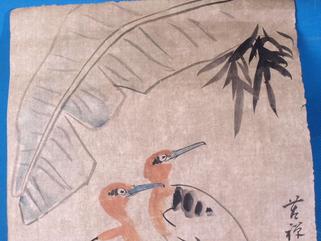 蔵整理品画家李苦蝉作肉筆掛け軸　古美術激安骨董品 R1707 C6-3<BR>