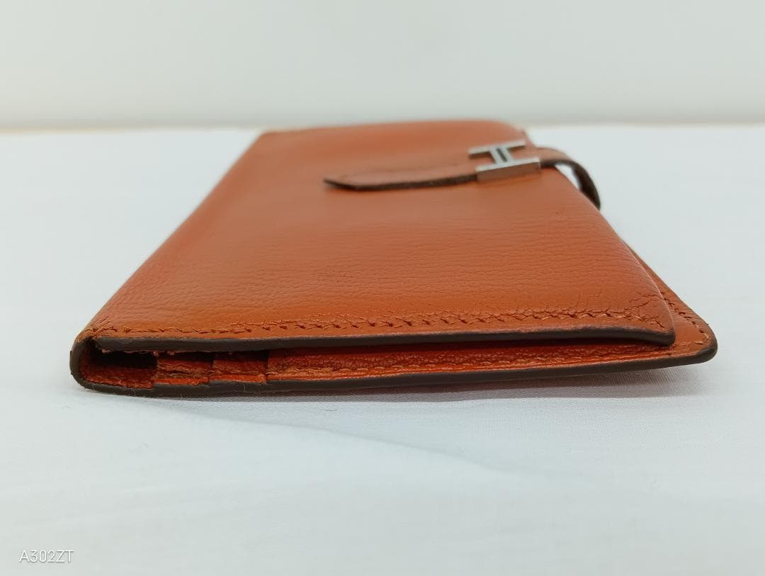 【capitalatipac】エルメス長財布 ベアン シェーブル オレンジ