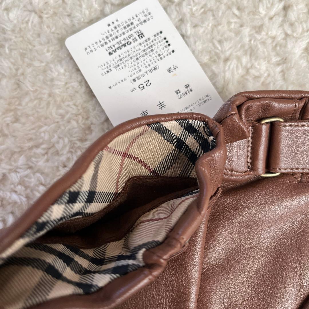 値下げ中‼️新品タグ付き　BURBERRY ブラウン　羊革 手袋 25cm