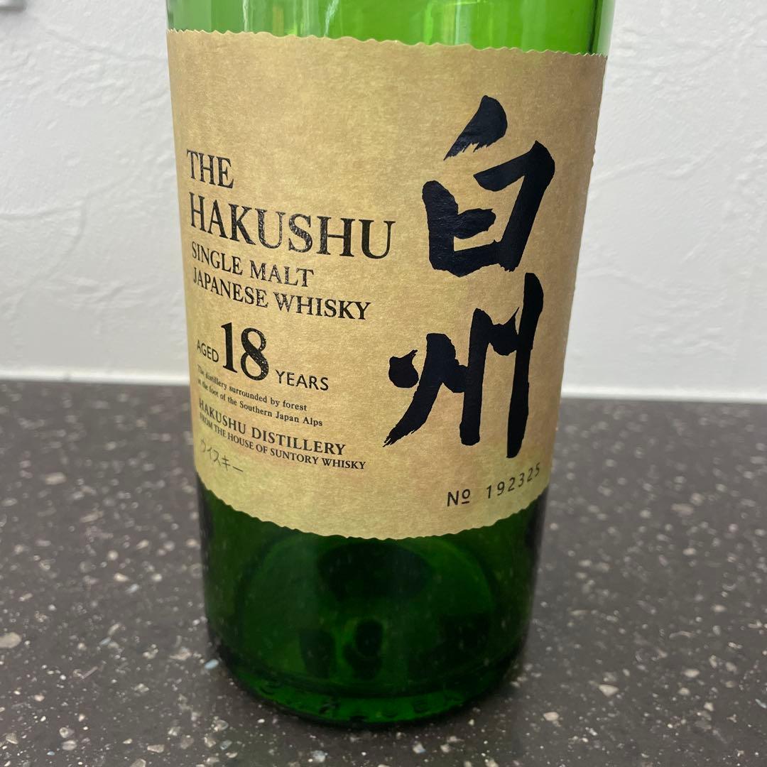 サントリー　白州１８年　空瓶空箱