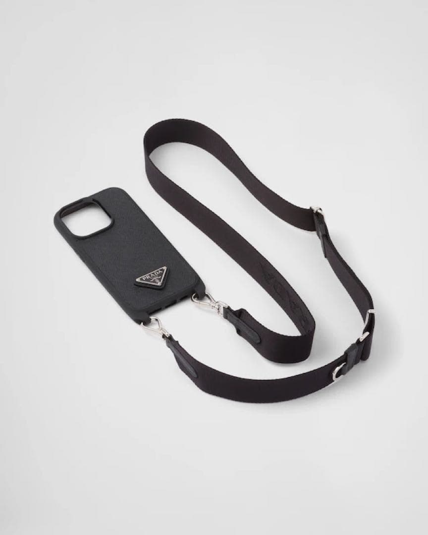 PRADA iPhone14ケース　ショルダーストラップ　ブラック