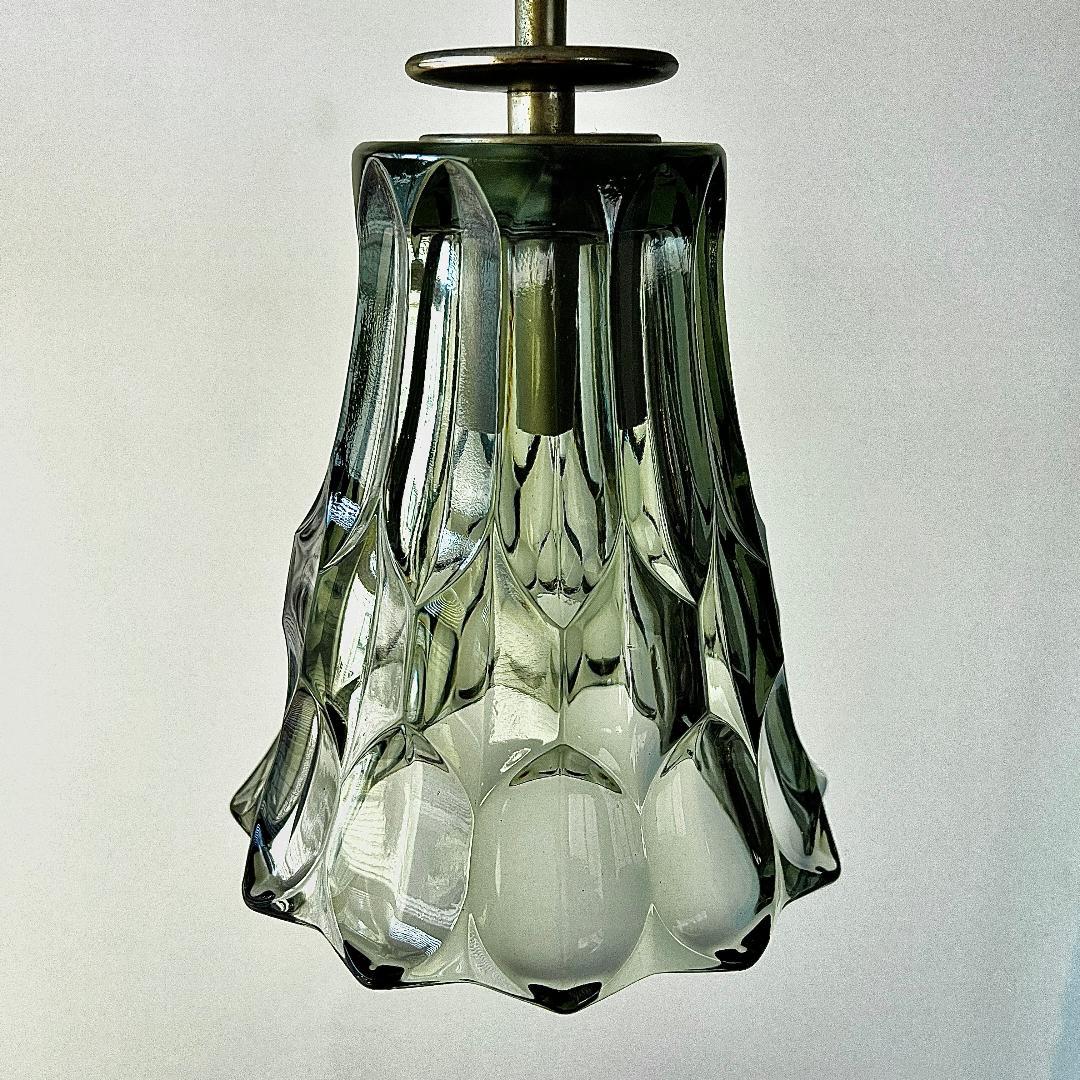 ペンダントランプ ドイツ製 カットグラス ミッドセンチュリー 北欧 照明器具