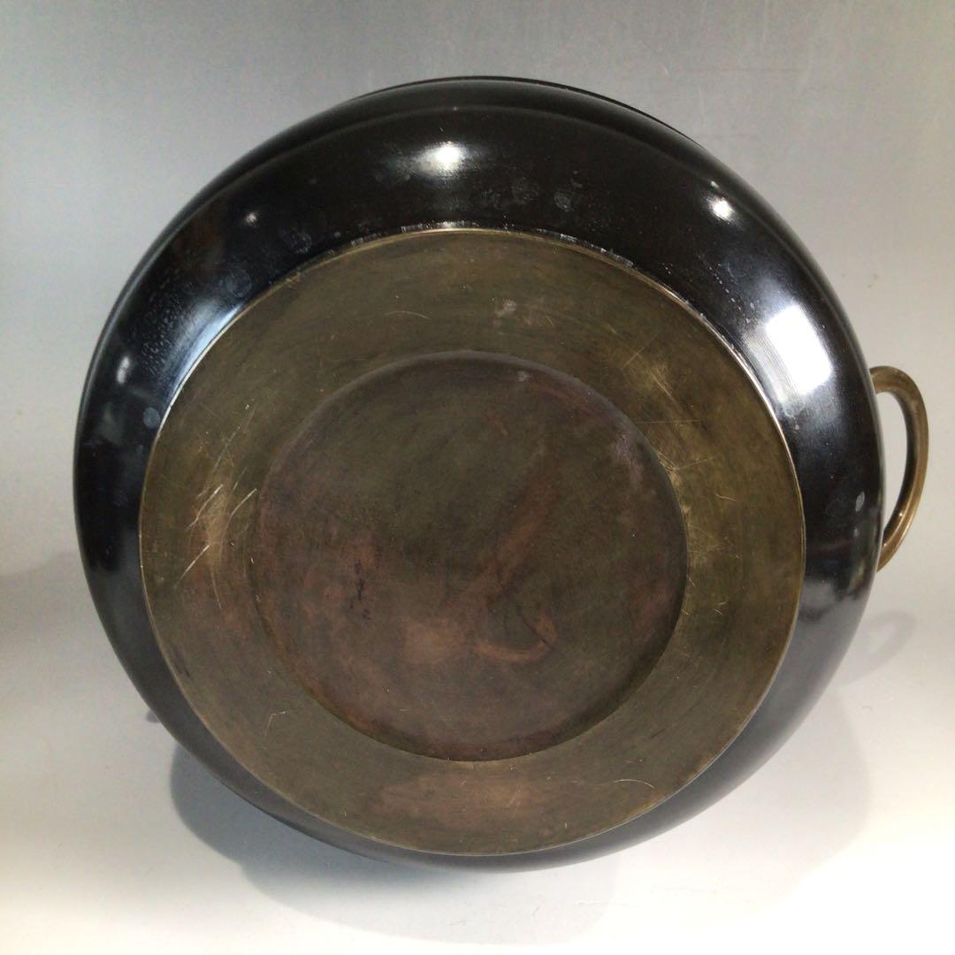 Ｐ３２１　皆具　『金谷浄雲造』『唐銅』『利休形』『水指　建水　蓋置　杓立』　共箱