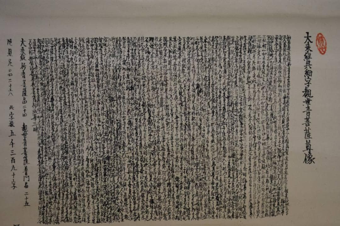真作/中西貞信/観音図/大乗経典/観世音菩薩/布袋屋掛軸HD-742