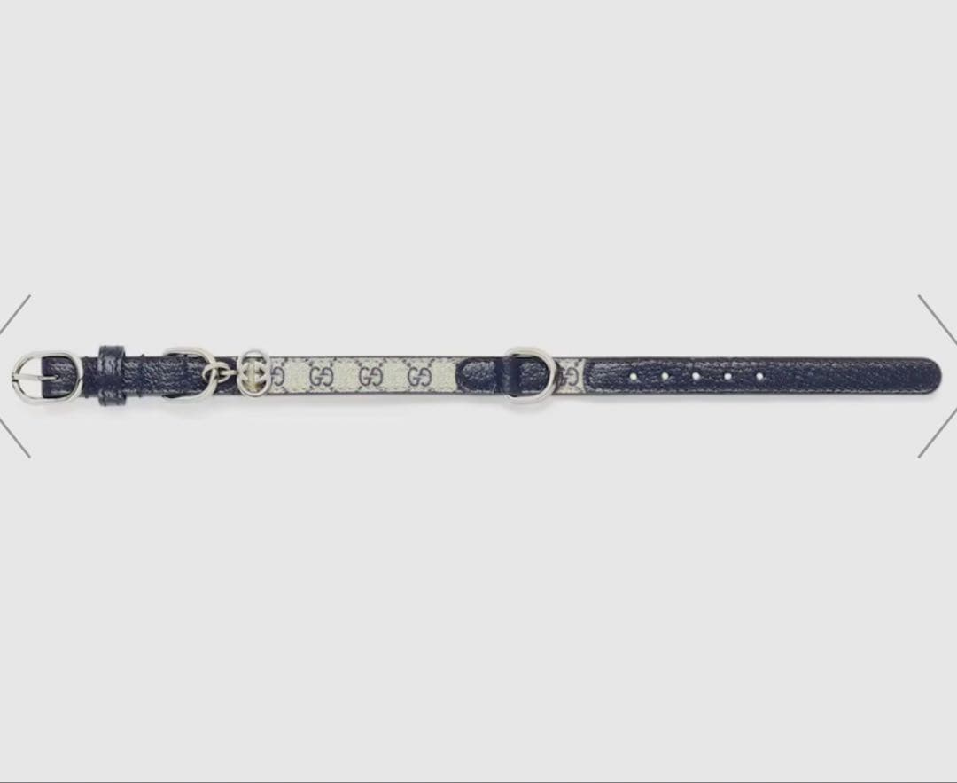新品GUCCI グッチ エクストラスモール ペット 首輪 XXS ベージュブルー