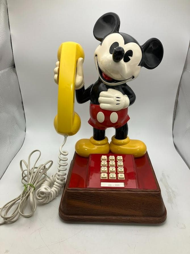 【激レア】　レトロ　アンティーク　ミッキーマウス　プッシュ式　電話機