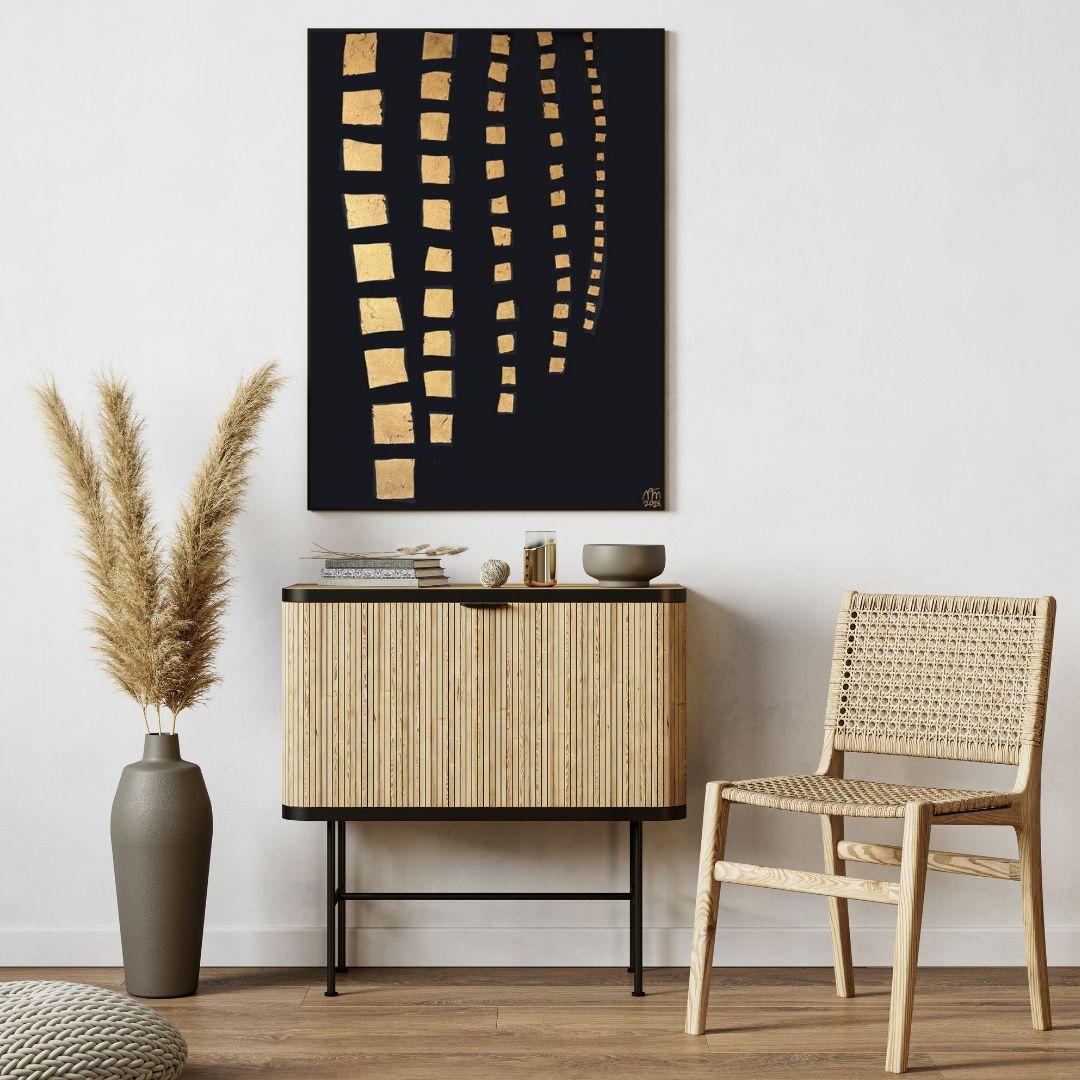絵画 Golden Curtain (By Artist Nann Nann)