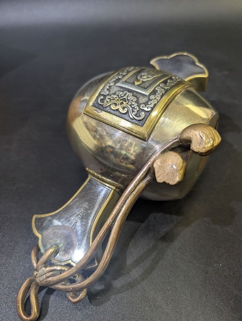 近藤正真 作 鋳銅 打出の小槌 大黒天 高23cm 共箱 高岡銅器銀仕上 正真銘