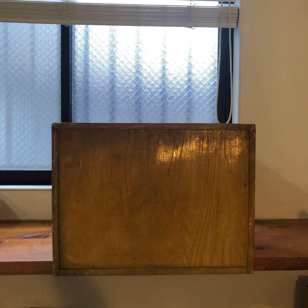 アンティーク 木製4引き出し 収納ボックス