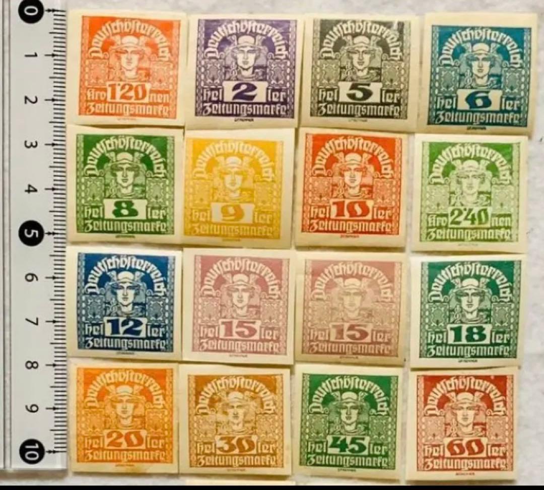未使用品 世界の国々の切手 オーストリア 1910年〜 新聞切手 26種26枚