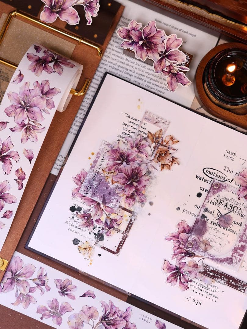 小白家文創《紫荆花》海外マスキングテープ　マステ 【2510】