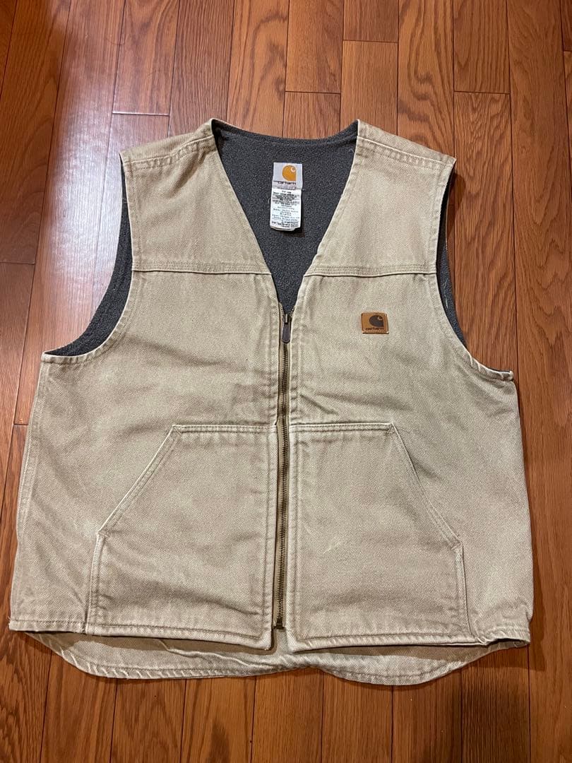 ビ*ン様 Carhartt ベージュ ダックベスト　MADE IN USA