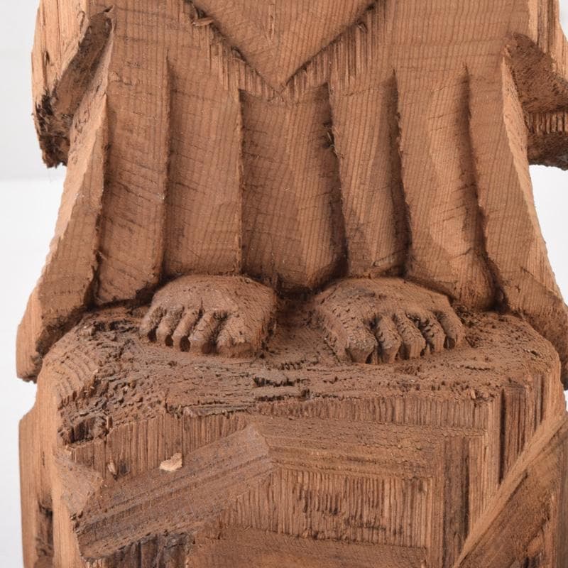 仏教美術　利秀作　木彫　神獣観音像　仏像　置物　8225