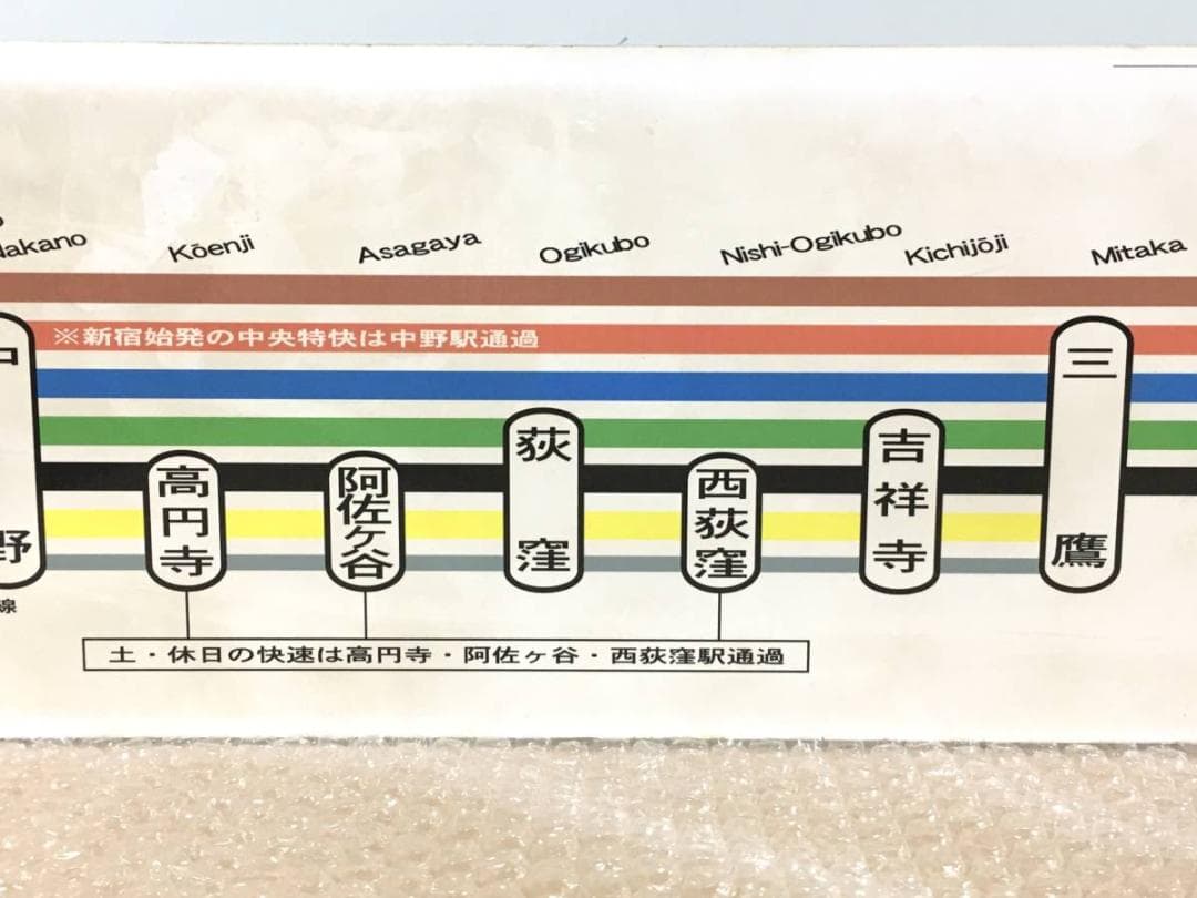 ○真のお宝 東京都 中央線 総武線 青梅線 停車駅 駅名板 JR 約196cm