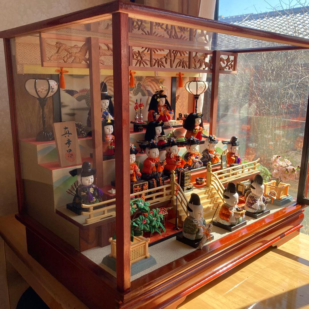 真多呂雛人形セット ガラスケース付き