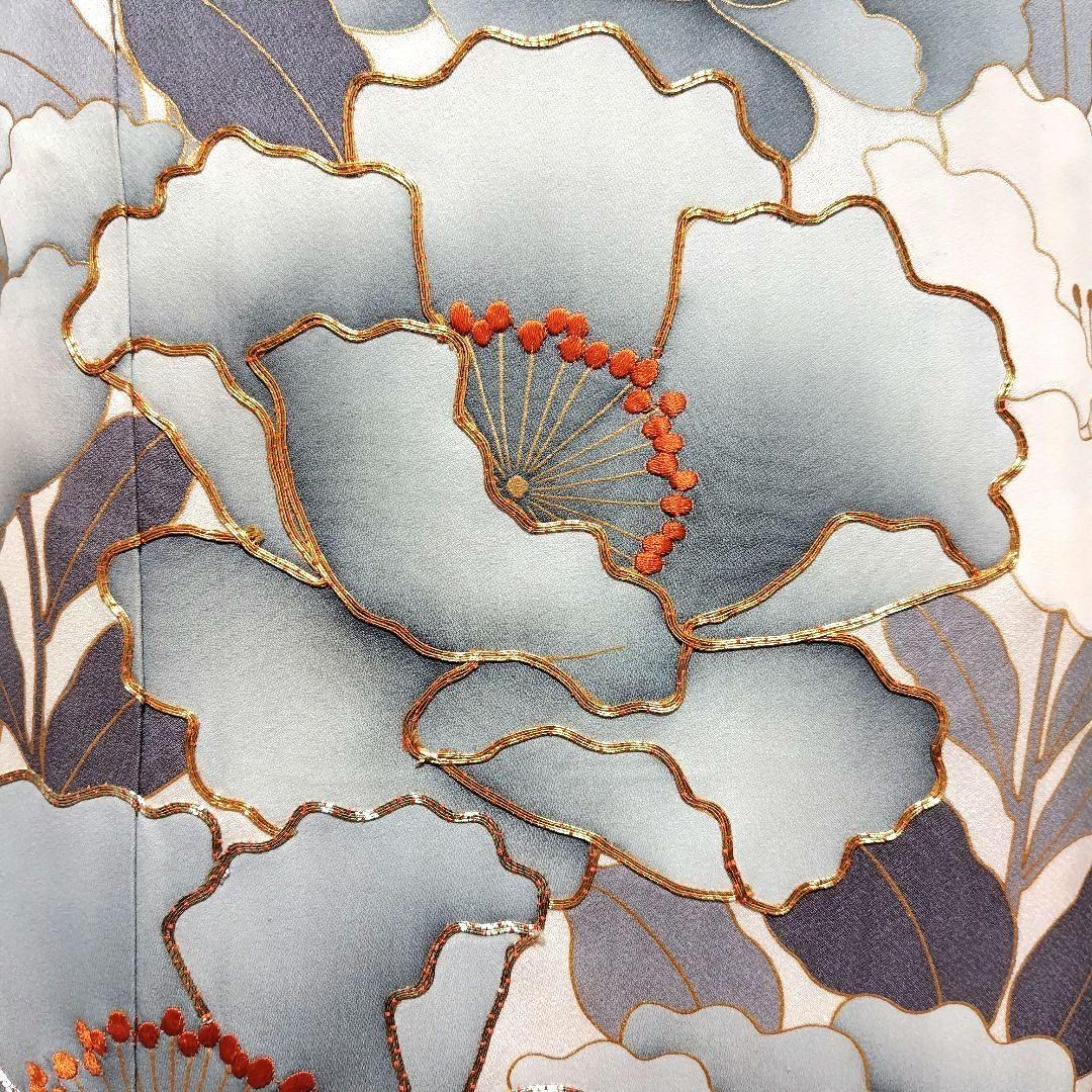 振袖フルセット(9点)・成人式・金彩加工・くすみ・金駒刺繍・胴裏正絹・逸品