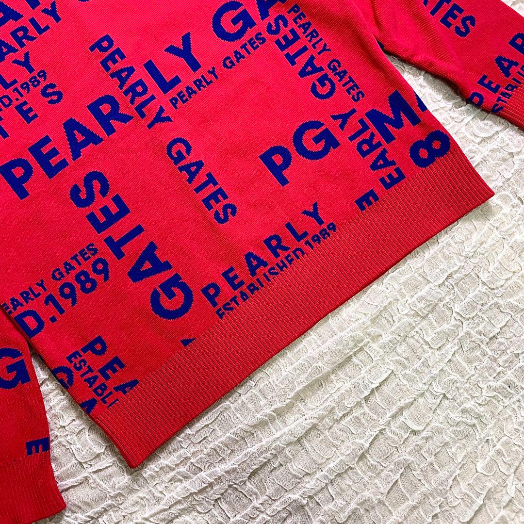 極美品　PEARLYGATES パーリーゲイツ クルーネック　セーター　ロゴ
