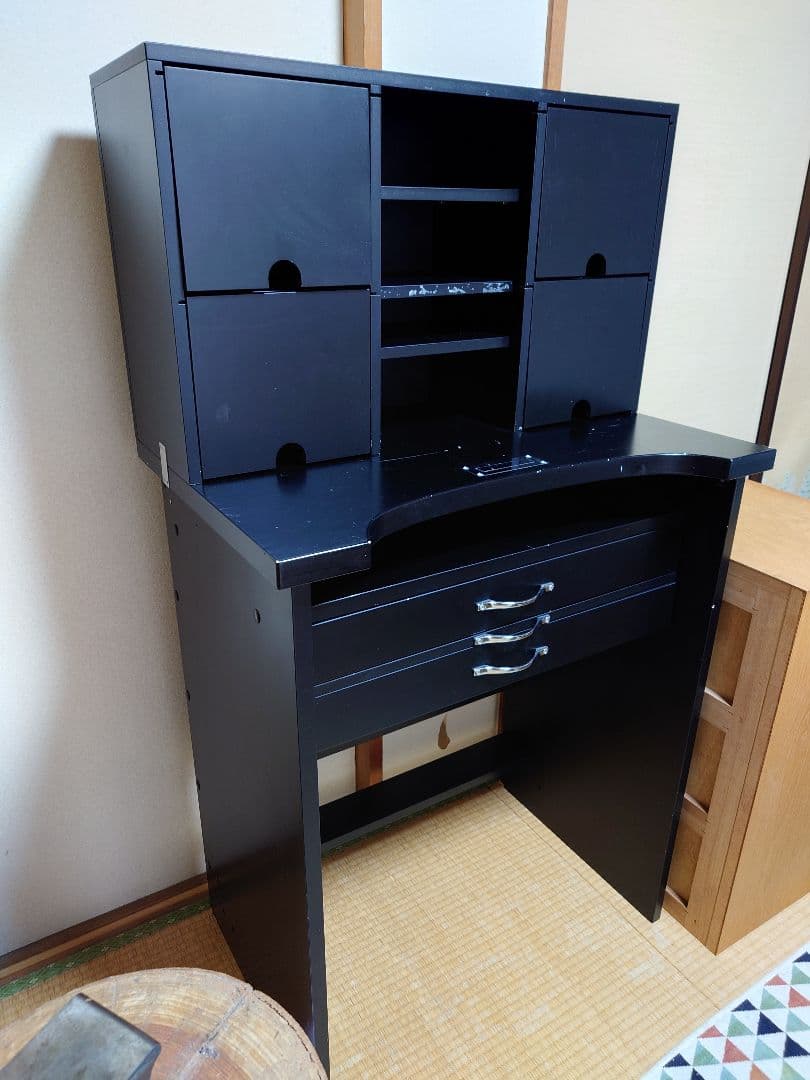 彫金机 袖無し 棚付き ブラック