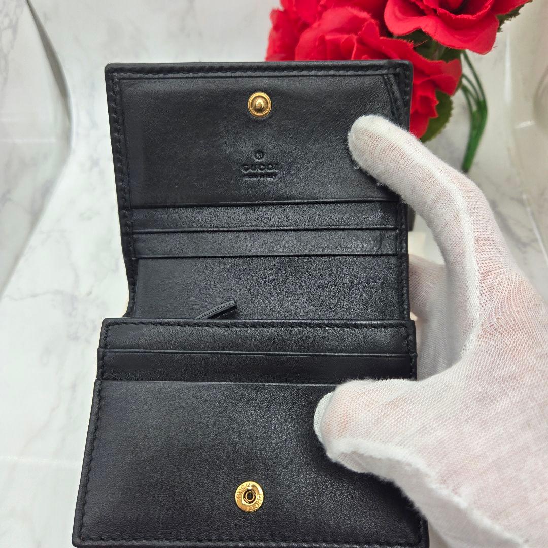 【美品】 GUCCI グッチ 折り財布 財布 GG マーモント キルティング 黒