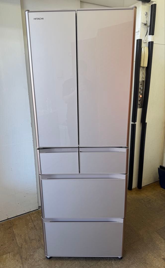 F058 HITACHI 大型冷蔵庫　観音開き　430L 自動製氷