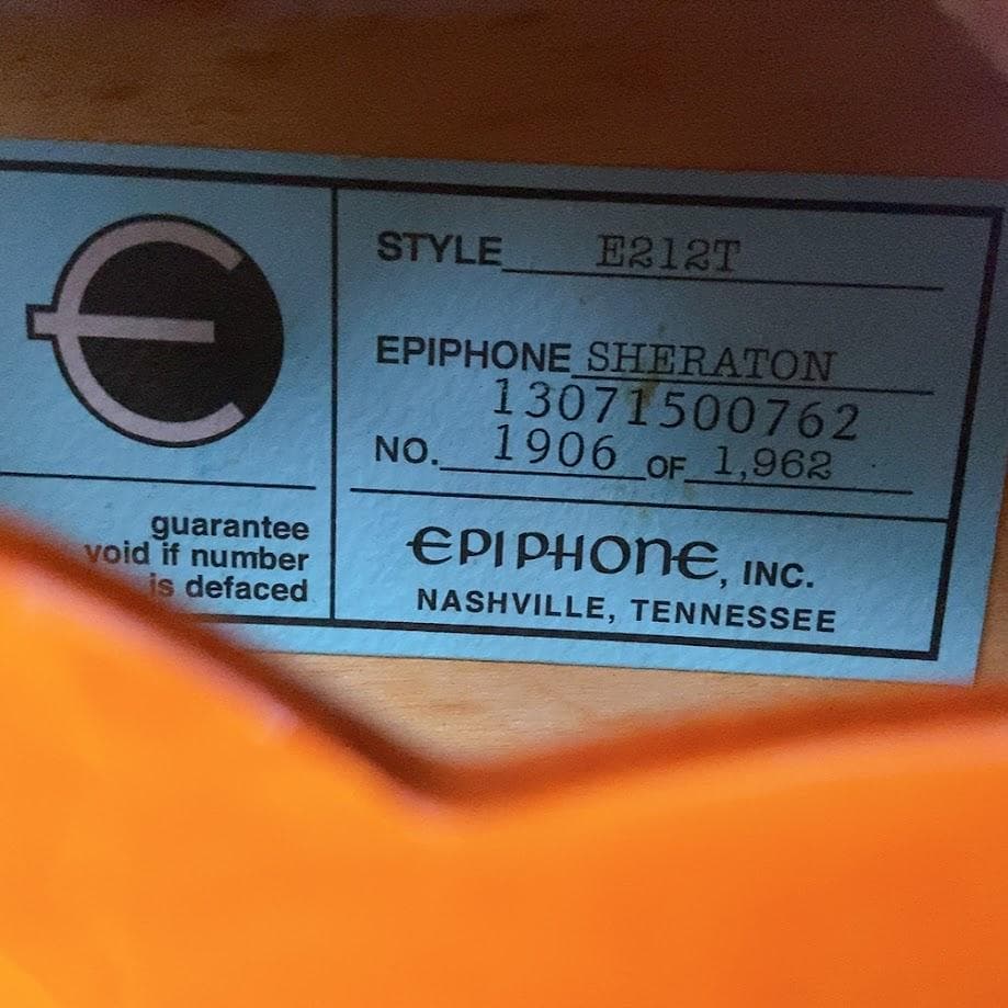 ギター EPIPHONE SHERATON E212T 50TH \"1962\"