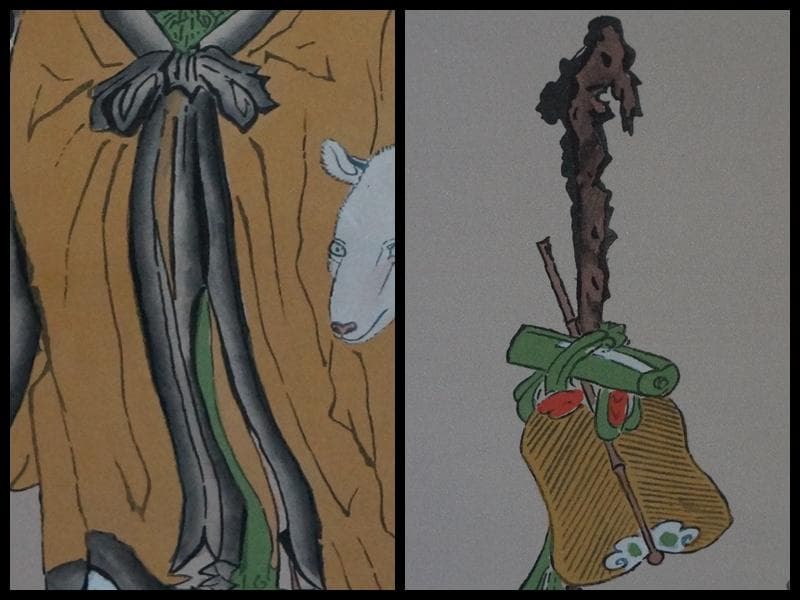 江戸期 狩野芳崖作『寿老鶴亀之図』肉筆 新作 絹本 日本画家作品 掛軸 共箱