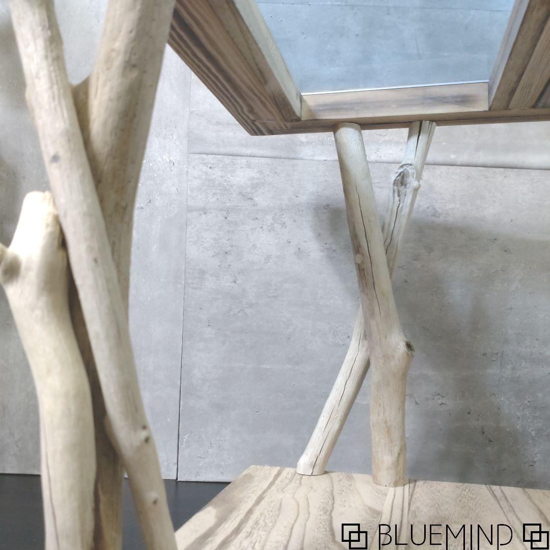 No.1201 ブルーアクリルの流木テーブル 流木インテリア