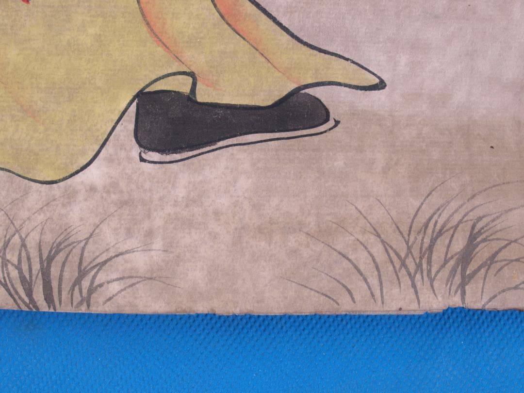 蔵整理品　中国清時代絵　肉筆水彩絵　骨董品　唐物 R1702 C6-3