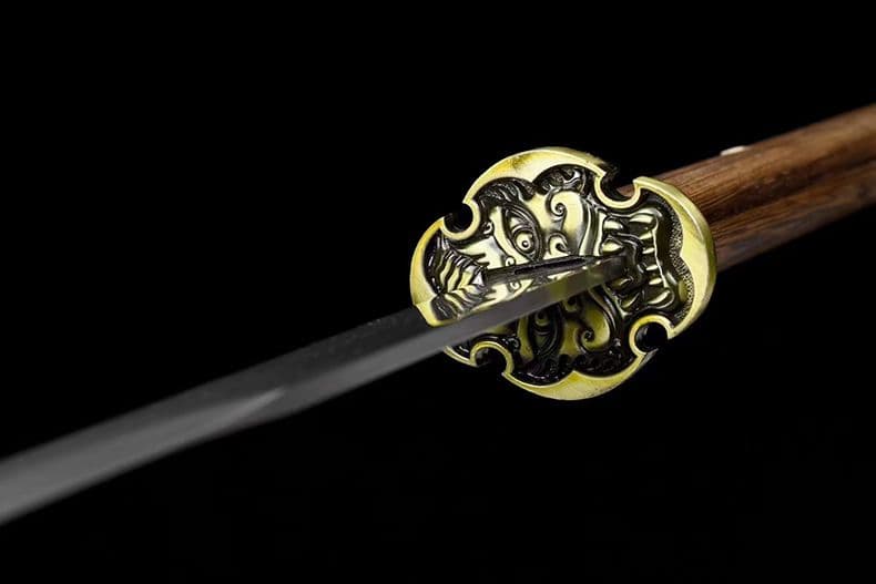 【青龍の苗刀】繍春刀 牛尾刀 苗刀 手鍛造打 冷兵器 古兵器 刀装具 両手刀