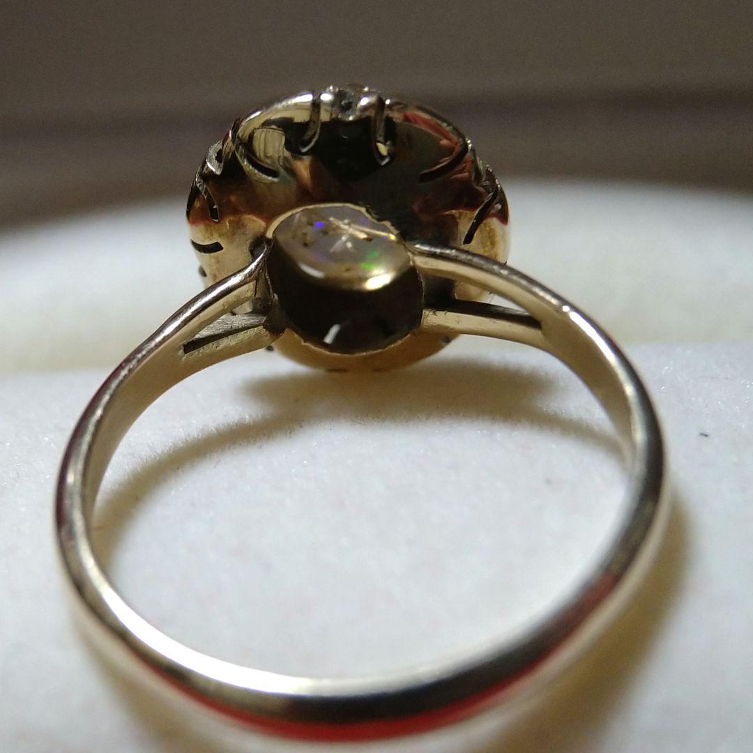 ゆ*う様 ヴィンテージリング　昭和レトロ　千本透かし　14K オパール？