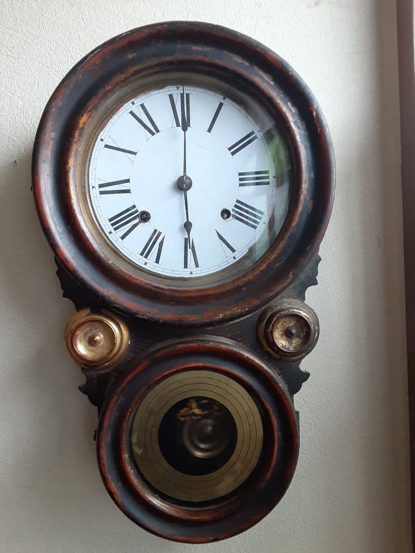 明治時代、達磨時計、四つ丸ボンボン時計、手巻き時計、調整済み動作品